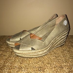 Tory Burch Canvas Wedges